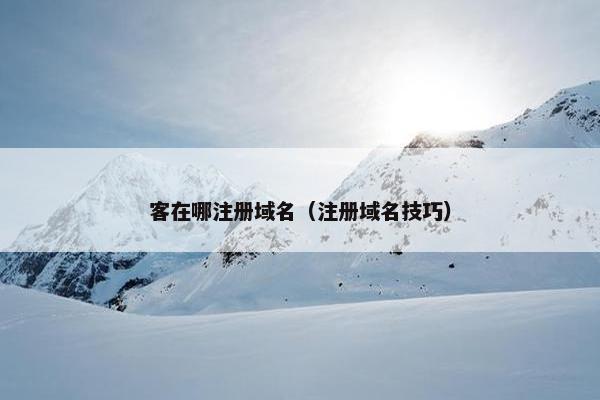 客在哪注册域名（注册域名技巧）