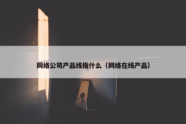 网络公司产品线指什么（网络在线产品）