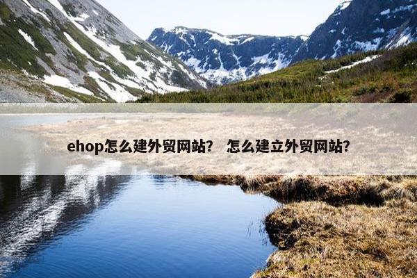ehop怎么建外贸网站？ 怎么建立外贸网站？