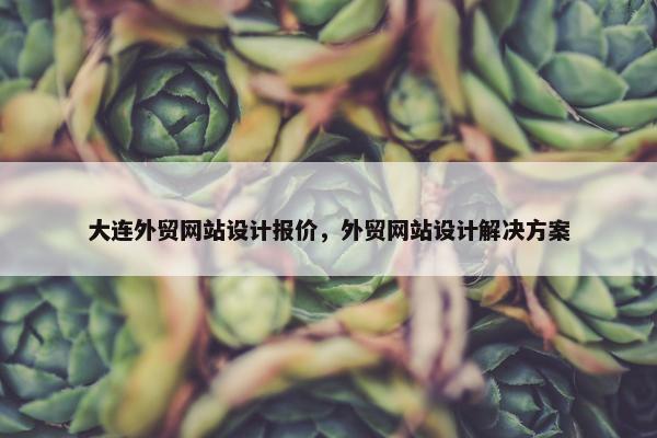 大连外贸网站设计报价，外贸网站设计解决方案