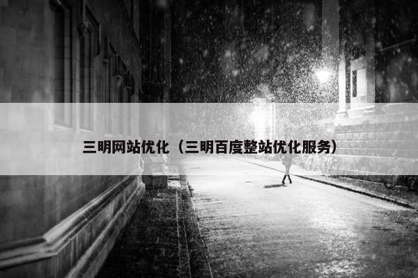 三明网站优化（三明百度整站优化服务）