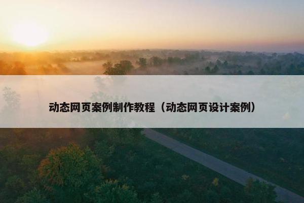 动态网页案例制作教程（动态网页设计案例）