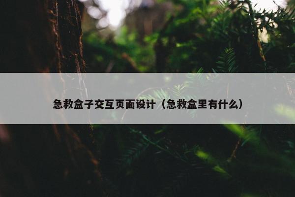 急救盒子交互页面设计（急救盒里有什么）