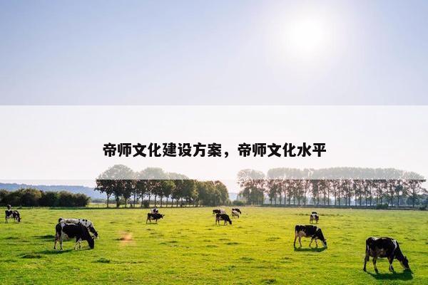 帝师文化建设方案，帝师文化水平
