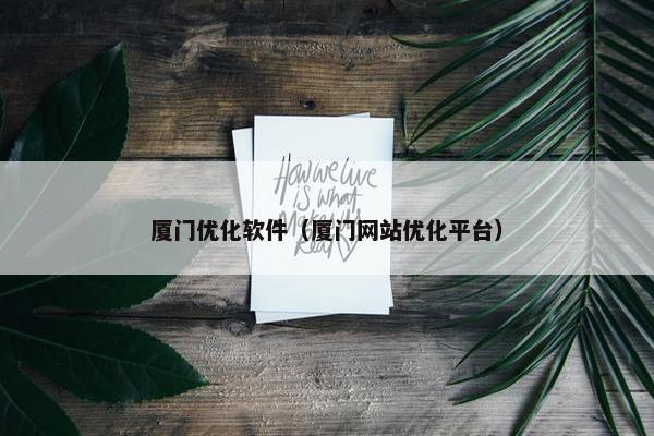 厦门优化软件（厦门网站优化平台）