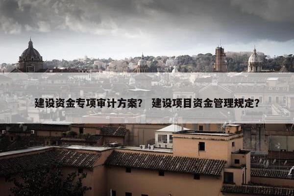 建设资金专项审计方案？ 建设项目资金管理规定？