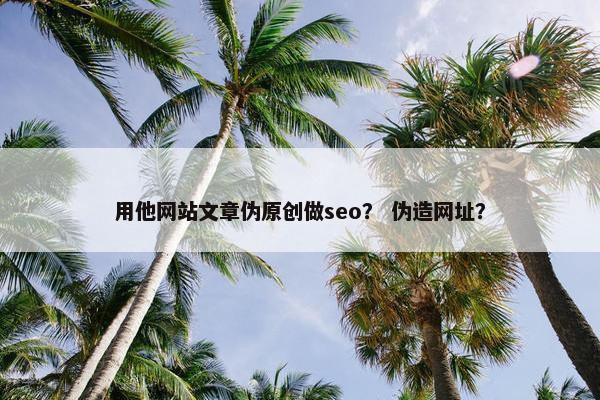 用他网站文章伪原创做seo？ 伪造网址？