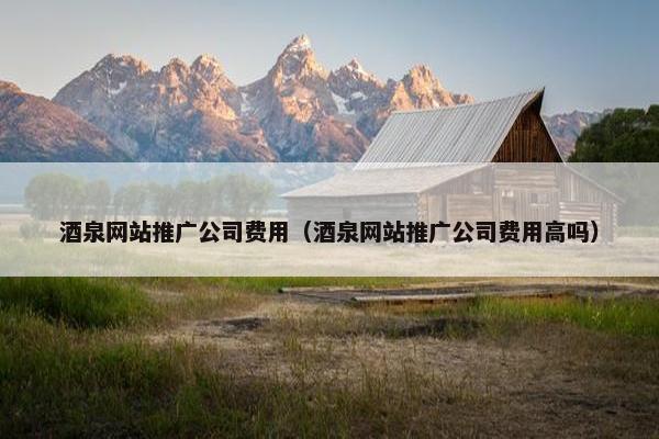 酒泉网站推广公司费用（酒泉网站推广公司费用高吗）