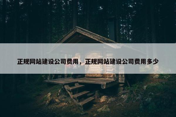 正规网站建设公司费用，正规网站建设公司费用多少
