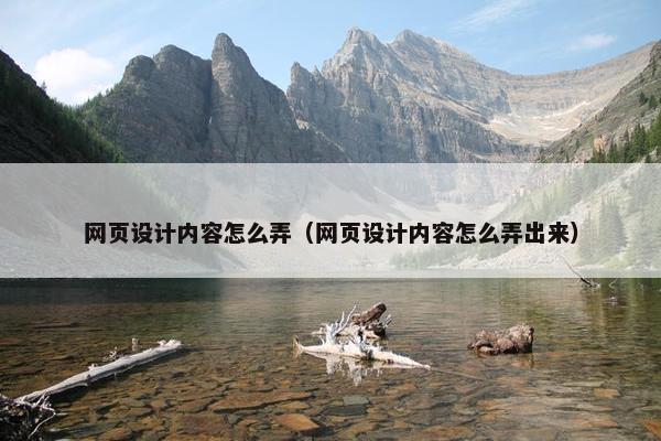 网页设计内容怎么弄（网页设计内容怎么弄出来）