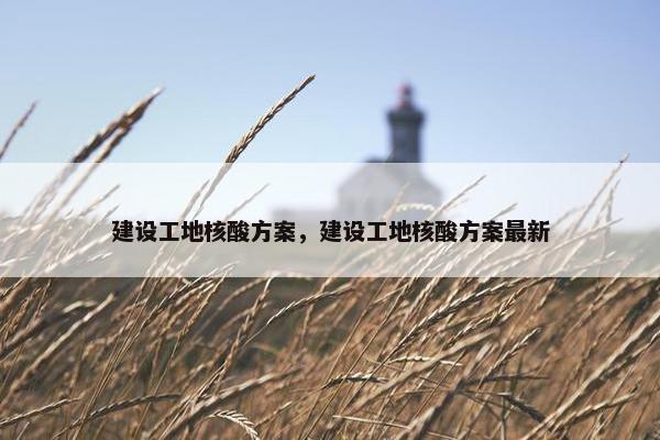 建设工地核酸方案，建设工地核酸方案最新