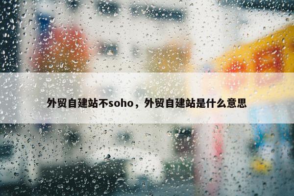 外贸自建站不soho，外贸自建站是什么意思
