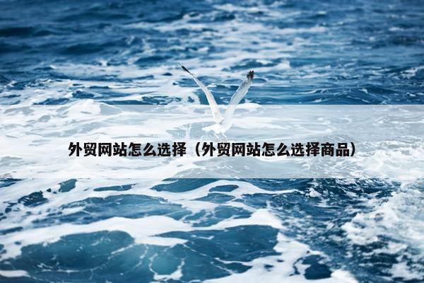 外贸网站怎么选择（外贸网站怎么选择商品）