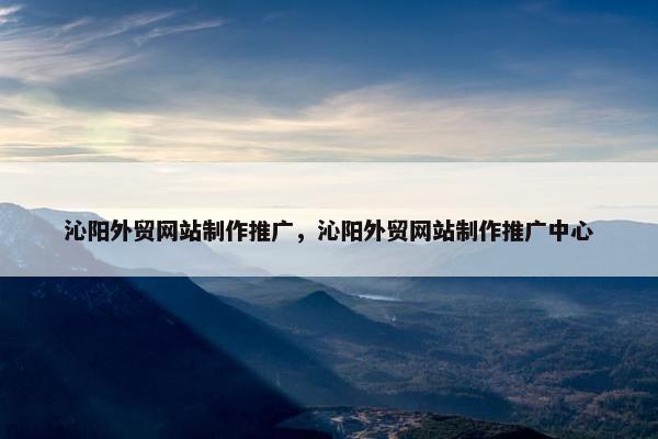 沁阳外贸网站制作推广，沁阳外贸网站制作推广中心