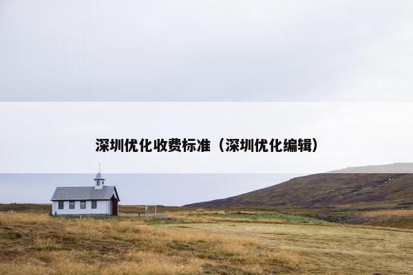 深圳优化收费标准（深圳优化编辑）