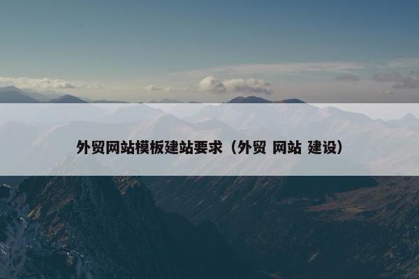 外贸网站模板建站要求（外贸 网站 建设）
