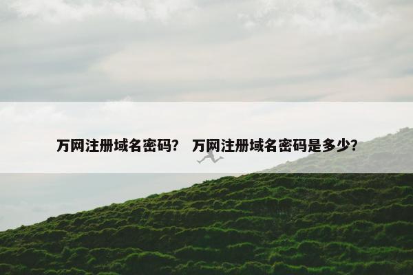 万网注册域名密码？ 万网注册域名密码是多少？