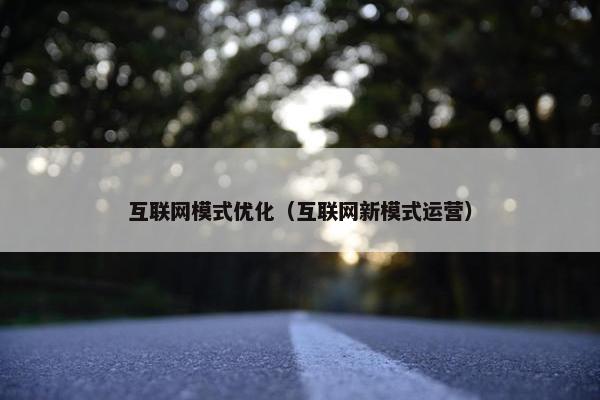 互联网模式优化（互联网新模式运营）