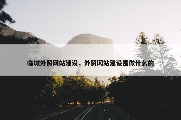 临城外贸网站建设，外贸网站建设是做什么的