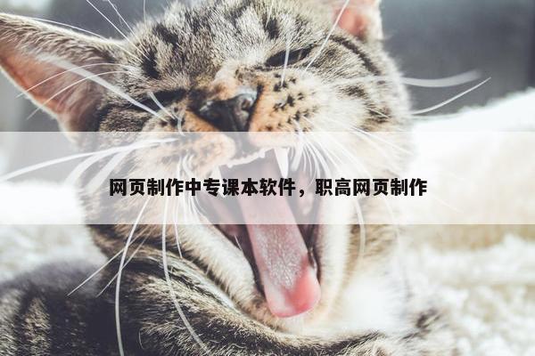 网页制作中专课本软件，职高网页制作
