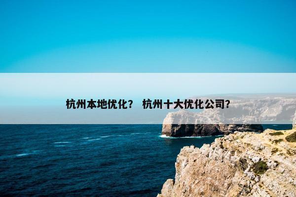 杭州本地优化？ 杭州十大优化公司？