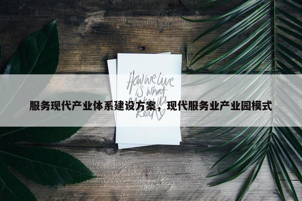 服务现代产业体系建设方案，现代服务业产业园模式