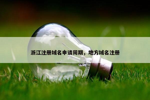 浙江注册域名申请周期，地方域名注册