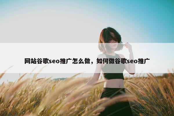网站谷歌seo推广怎么做，如何做谷歌seo推广