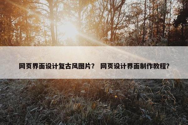 网页界面设计复古风图片？ 网页设计界面制作教程？