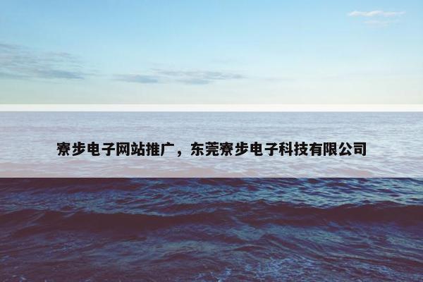 寮步电子网站推广，东莞寮步电子科技有限公司