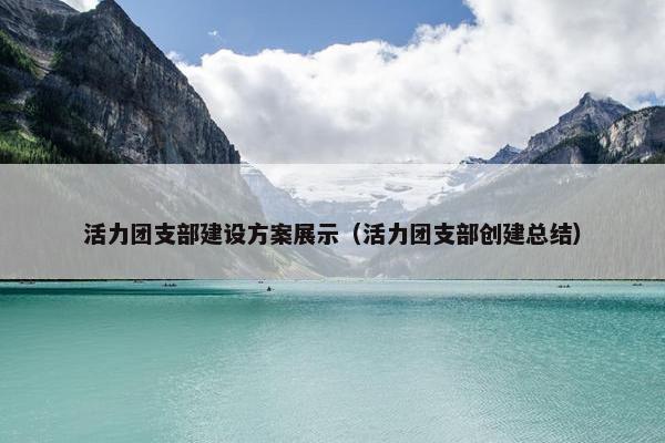 活力团支部建设方案展示（活力团支部创建总结）
