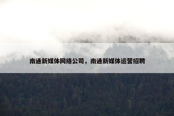 南通新媒体网络公司，南通新媒体运营招聘