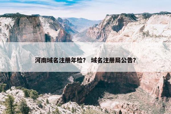 河南域名注册年检？ 域名注册局公告？