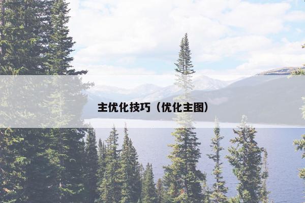 主优化技巧（优化主图）