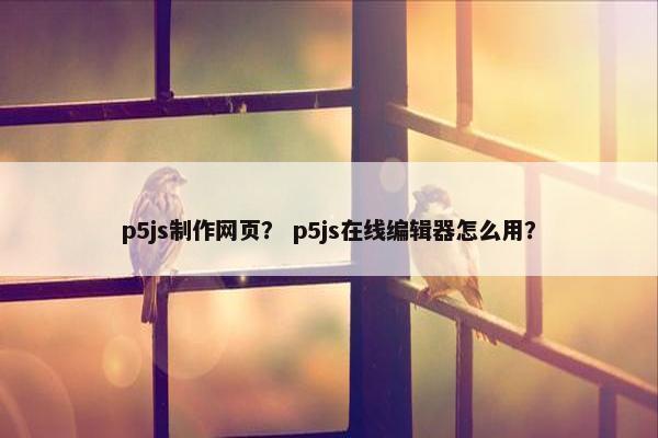 p5js制作网页？ p5js在线编辑器怎么用？