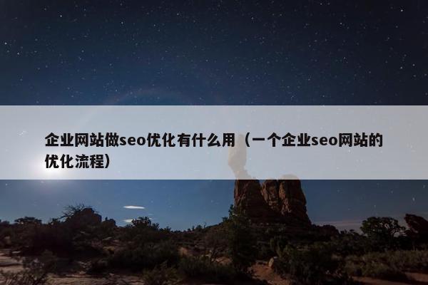 企业网站做seo优化有什么用（一个企业seo网站的优化流程）