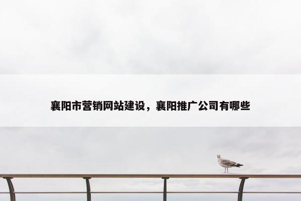 襄阳市营销网站建设，襄阳推广公司有哪些