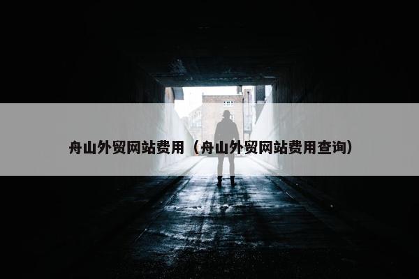 舟山外贸网站费用（舟山外贸网站费用查询）