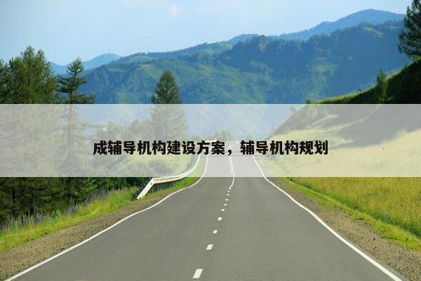成辅导机构建设方案，辅导机构规划
