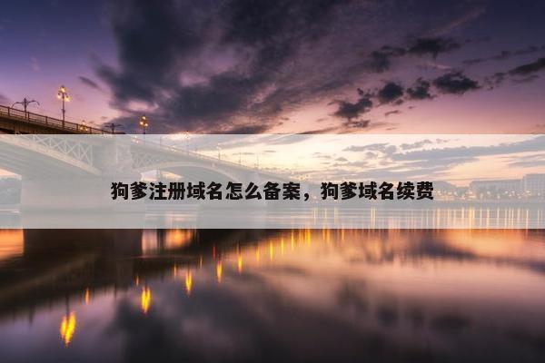 狗爹注册域名怎么备案，狗爹域名续费