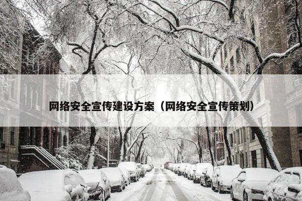 网络安全宣传建设方案（网络安全宣传策划）