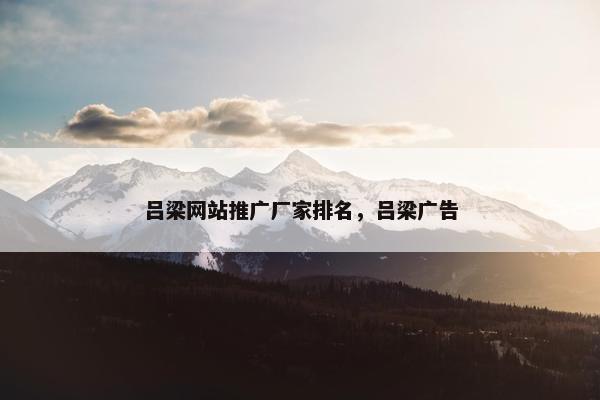 吕梁网站推广厂家排名，吕梁广告