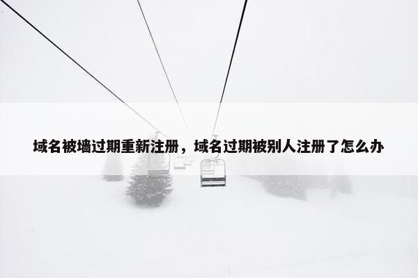 域名被墙过期重新注册，域名过期被别人注册了怎么办