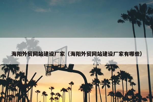 海阳外贸网站建设厂家（海阳外贸网站建设厂家有哪些）