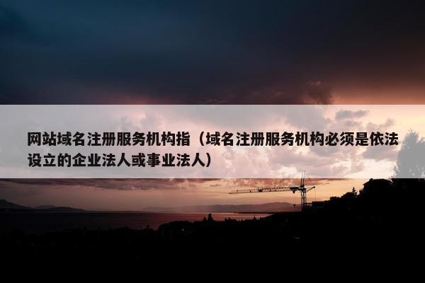 网站域名注册服务机构指（域名注册服务机构必须是依法设立的企业法人或事业法人）