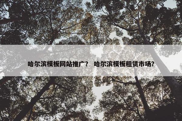 哈尔滨模板网站推广？ 哈尔滨模板租赁市场？
