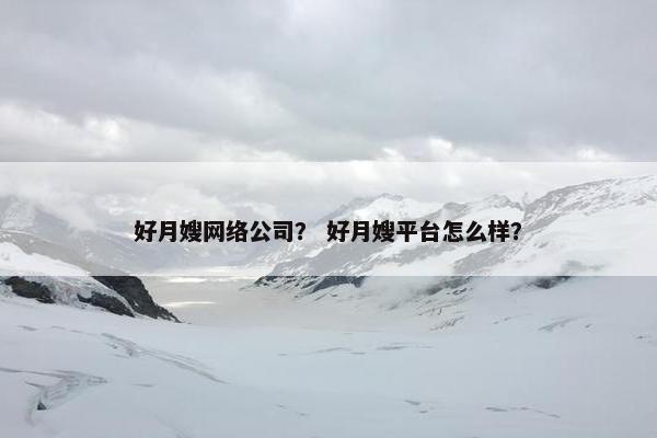 好月嫂网络公司？ 好月嫂平台怎么样？