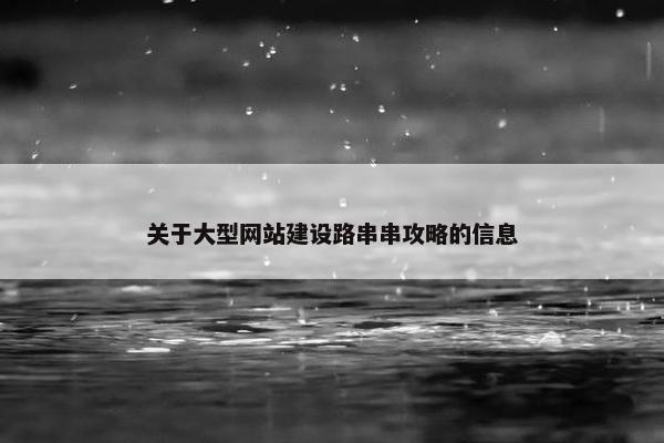 关于大型网站建设路串串攻略的信息