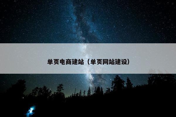 单页电商建站（单页网站建设）