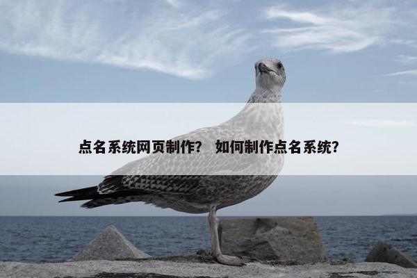 点名系统网页制作？ 如何制作点名系统？